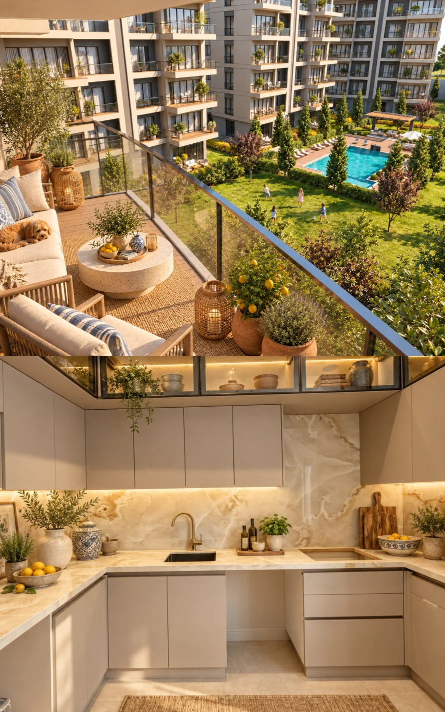 Saban Orman Evleri balkon ve mutfak